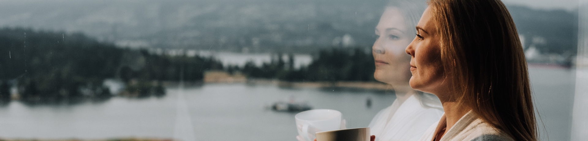 a woman looking out the window