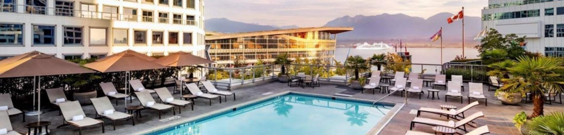 A view of the pool in Fairmont waterfront hotel.
