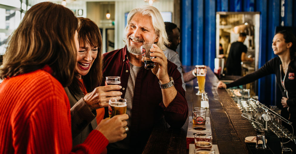 Friends holding drinks