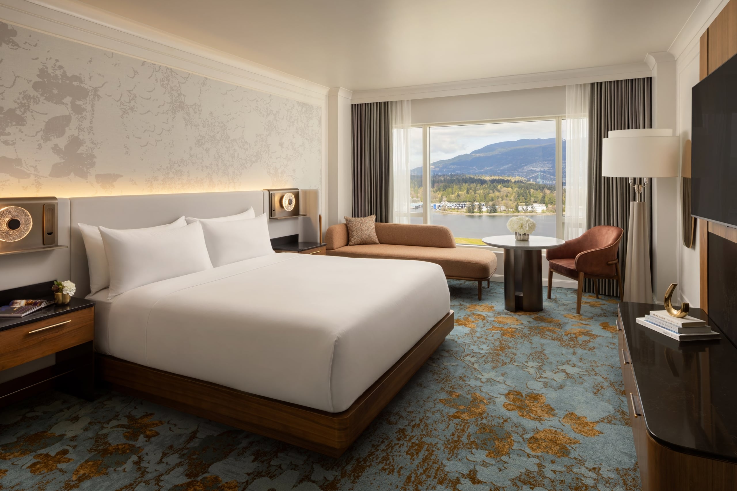 Fairmont Waterfront newly renovated guestroom image with harbour view.